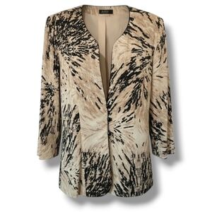 Alex Evenings women's brown long sleeves button-down career wear jacket - medium